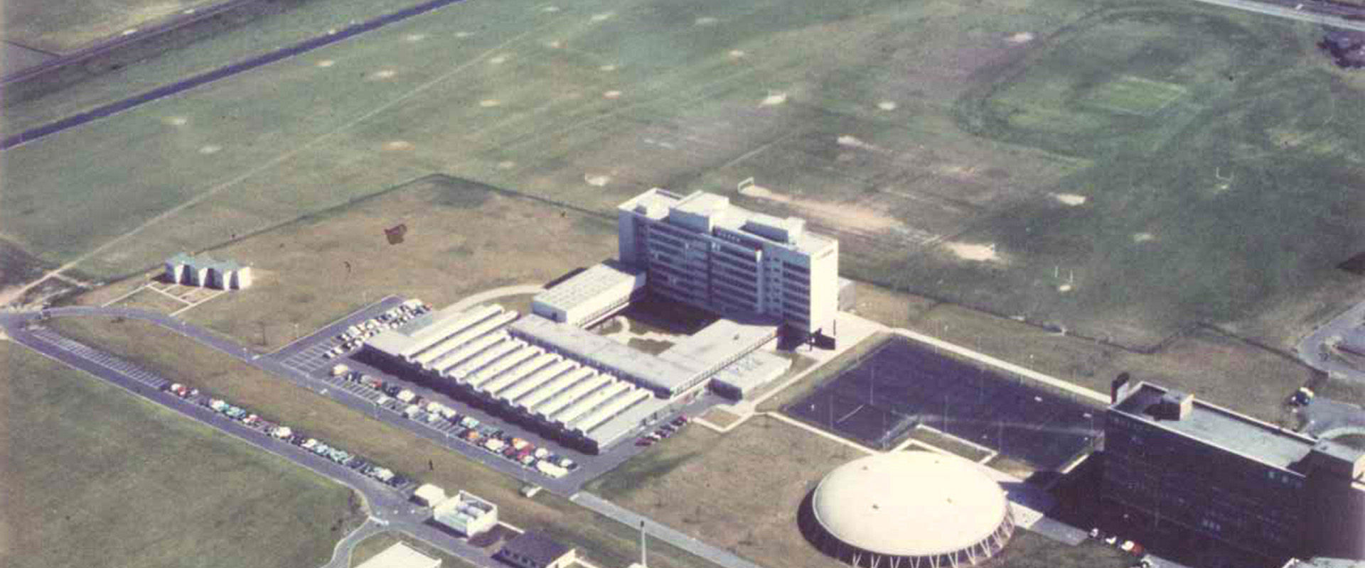 Aerial shot of Sighthill campus building 